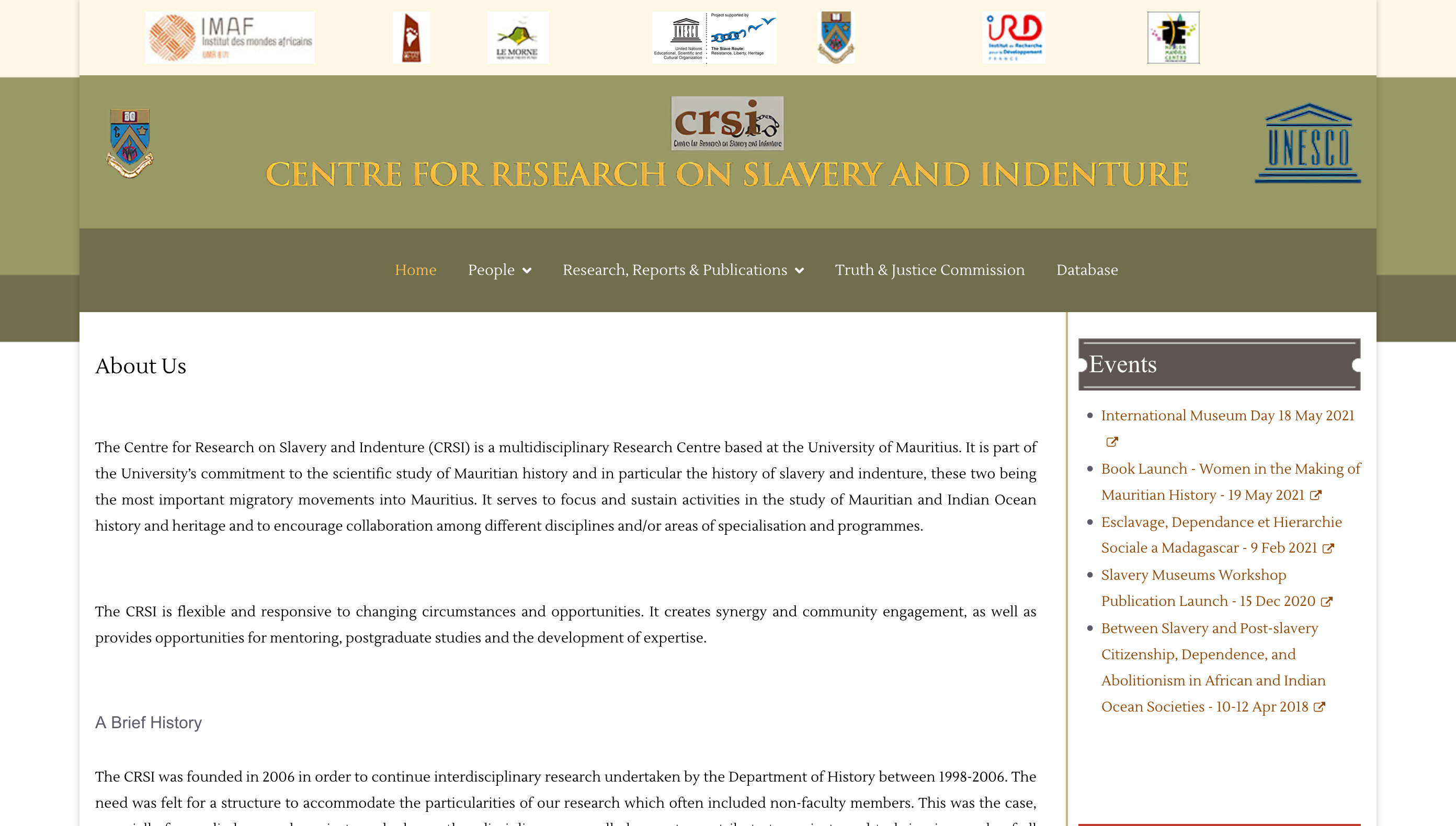 Centre for Research on Slavery and Indenture Mauritius