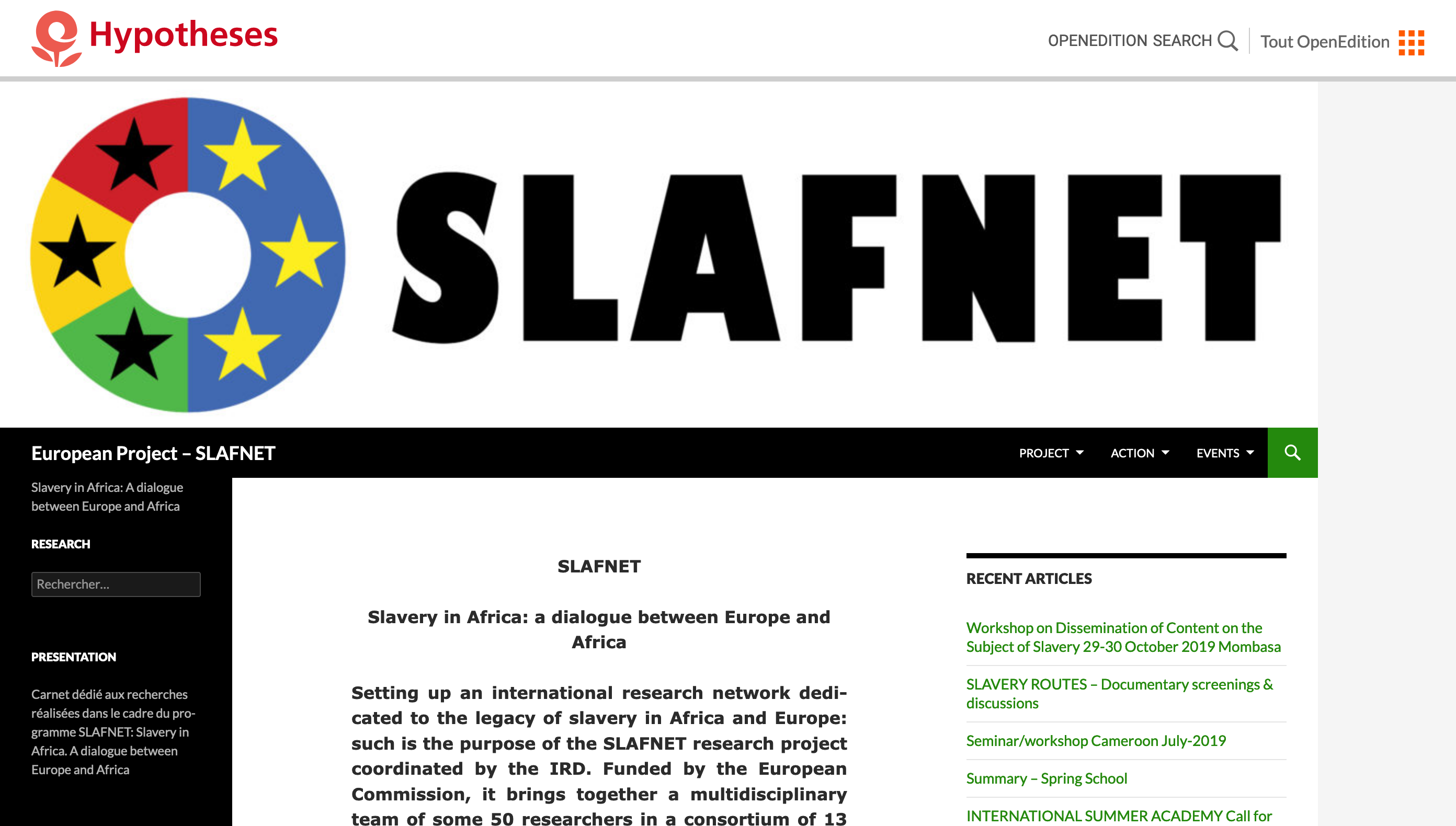 Slafnet. Slavery in Africa: a dialogue between Europe and Africa