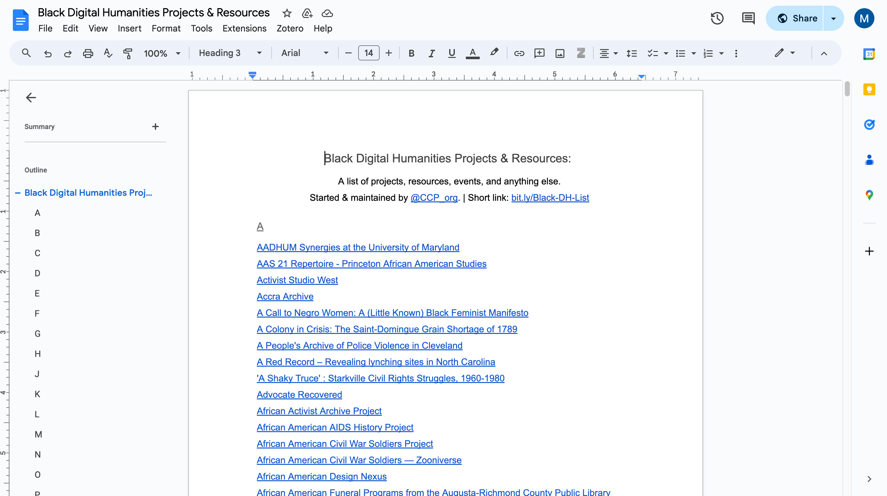 Black Digital Humanities Projects & Resources: A List of Projects, Resources, Events, and Anything Else